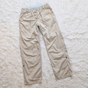 Y2K Vintage Liz Claiborne Low Rise Baggy Convertible Cargo Khaki Wide Leg Pant 4